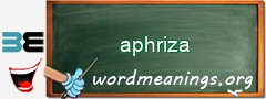 WordMeaning blackboard for aphriza